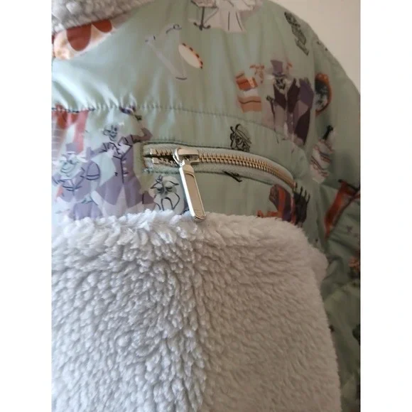 Disney Parks Haunted‎ Mansion Sherpa Puffer Women's  Jacket Plus Size 2X - Picture 8 of 16